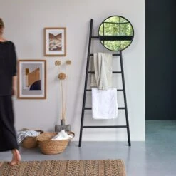 Elio - Porte Serviette En Métal Avec Miroir