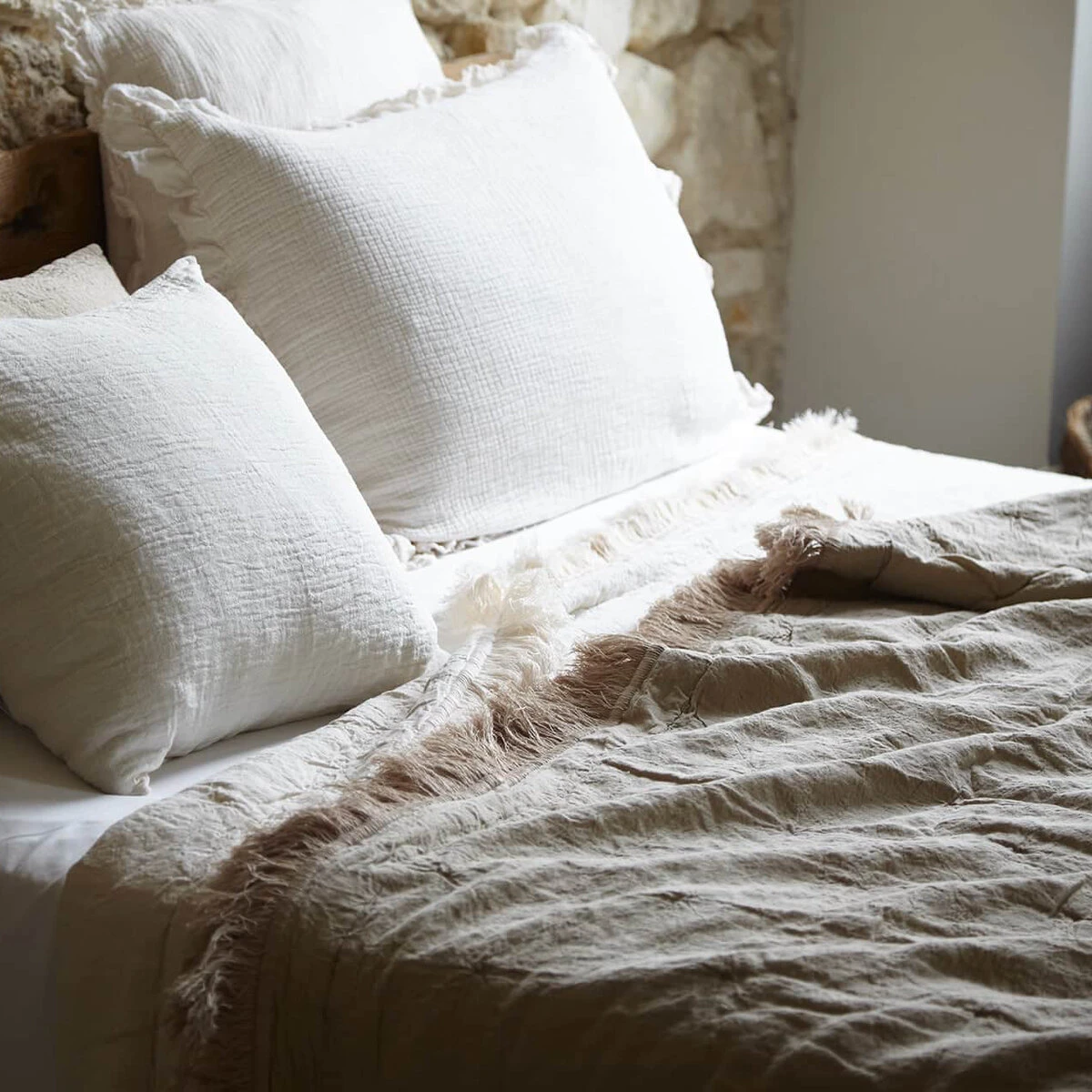 Punto - Housse De Coussin En Coton 110x55 Cm, Milk – Image 2