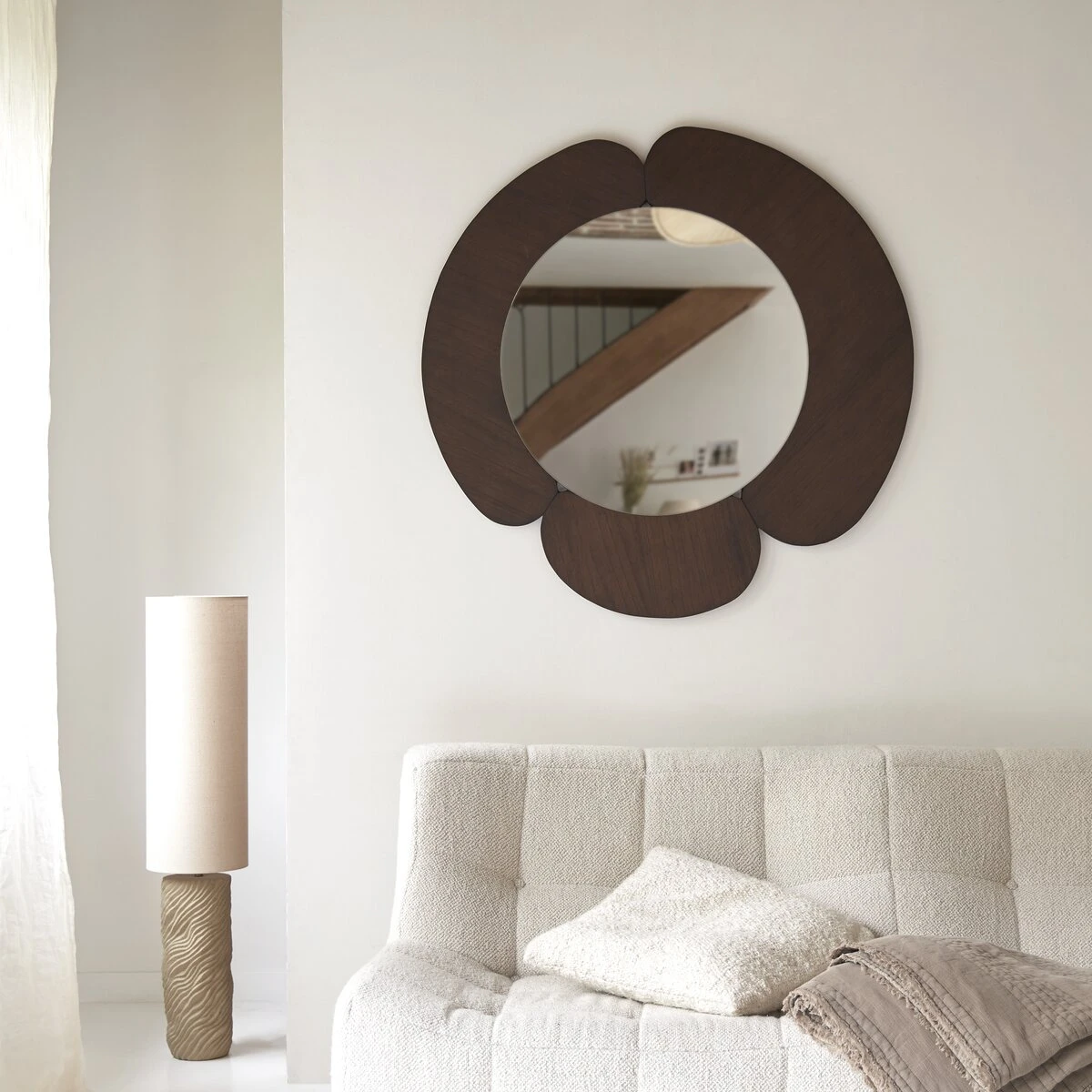 Sara - Miroir Rond En Mindi Foncé 110x110 Cm – Image 6