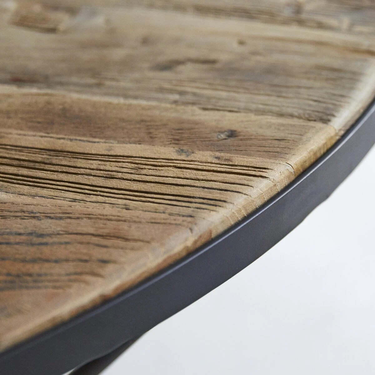 Lancelot - Table Basse En Orme Massif Recyclé Et Métal – Image 2