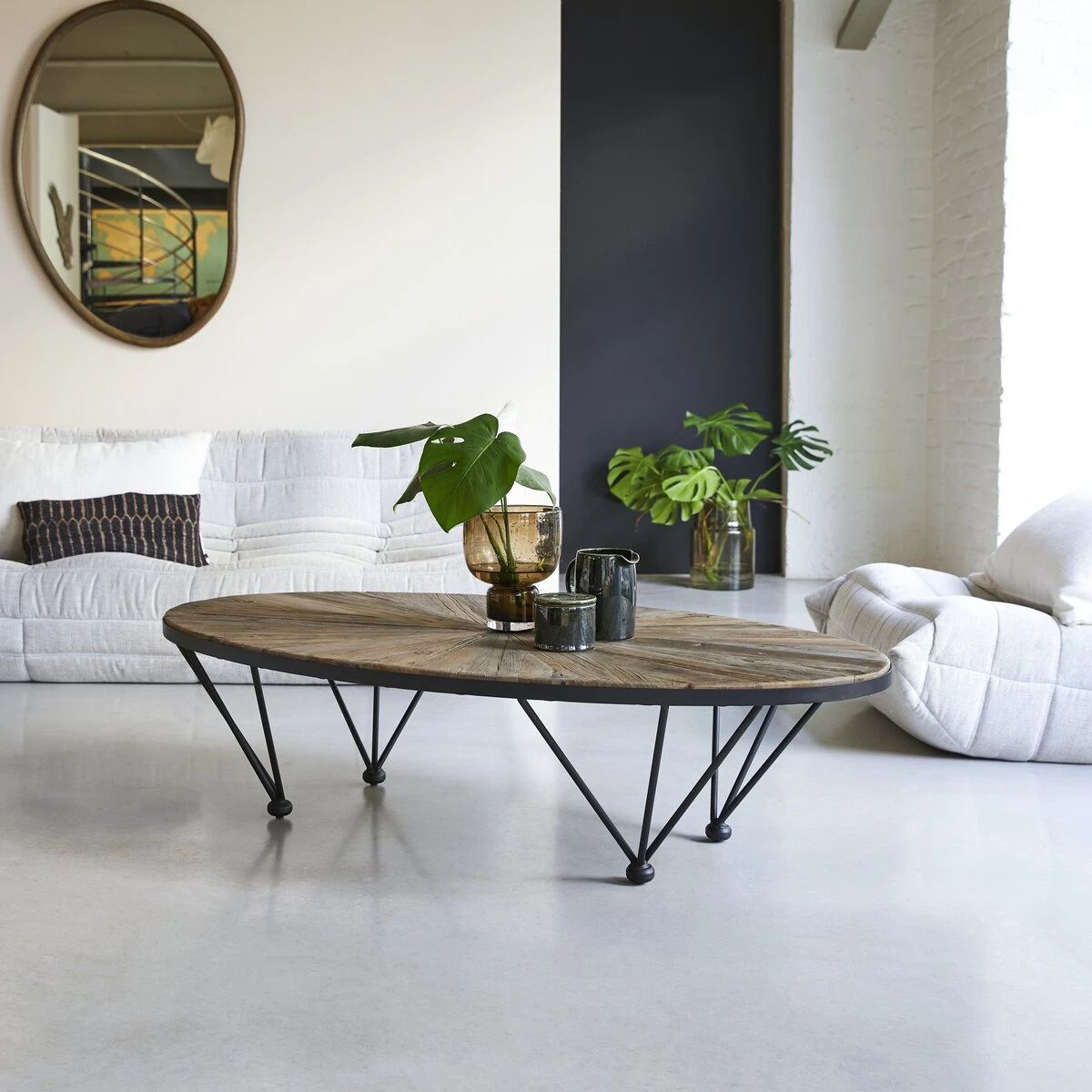 Lancelot - Table Basse En Orme Massif Recyclé Et Métal – Image 8