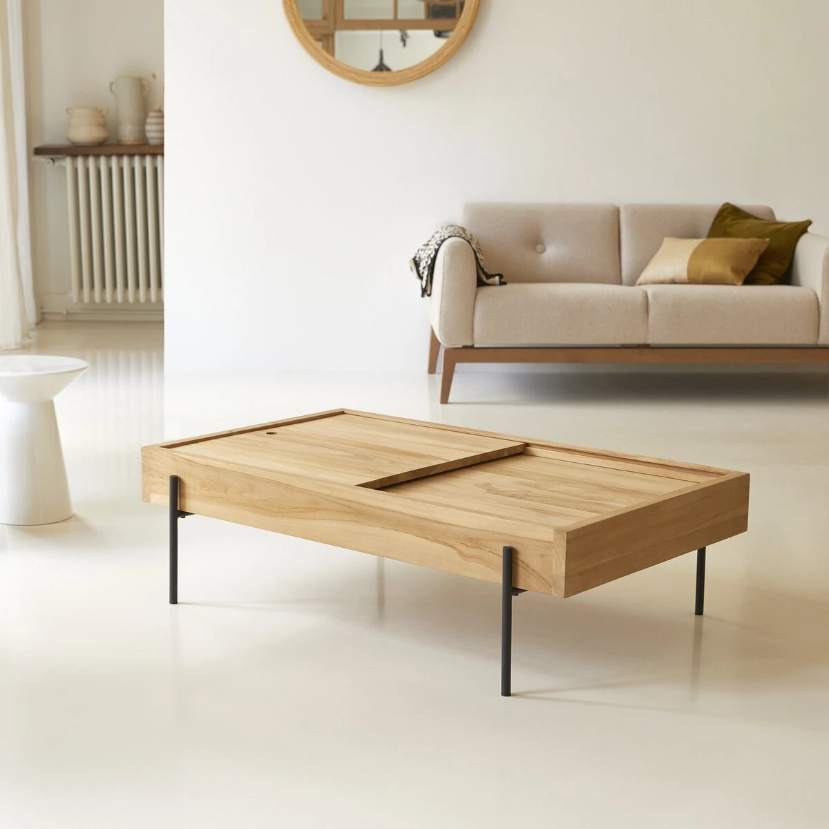Honorine - Table Basse Rangement En Teck Massif – Image 4