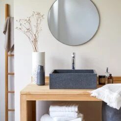 Ciro - Vasque Carrée En Terrazzo Premium Black