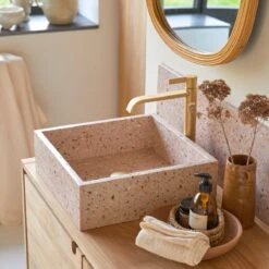 Made - Vasque Carrée En Terrazzo Premium Pink