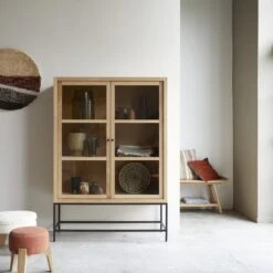 Babeth - Vitrine Haute En ChĂȘne Massif